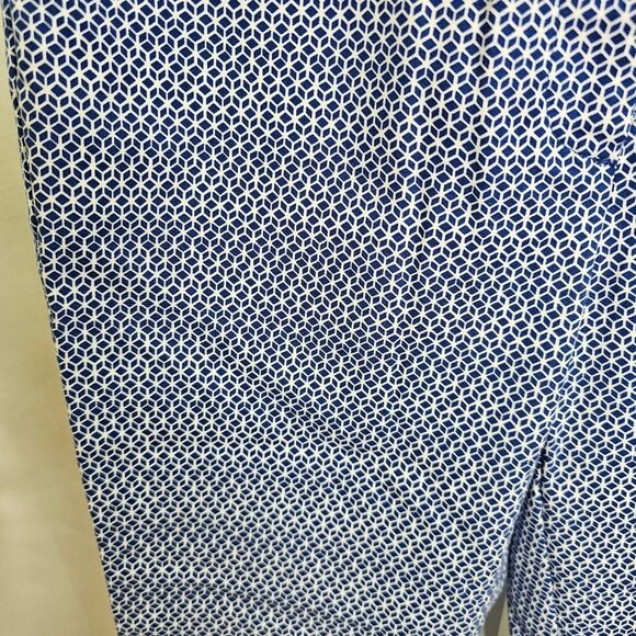 Dalia Blue Geometric Print Cropped Pants Size 6 - Picture 4 of 11